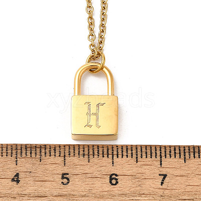 304 Stainless Steel Rolo Chain Pendant Necklaces NJEW-S444-01G-08-1