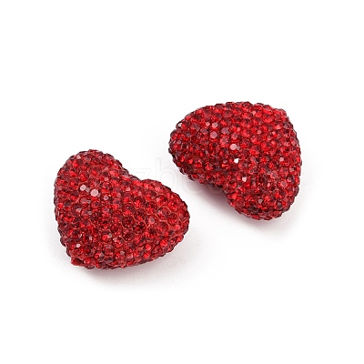 Heart Shaped Polymer Clay Rhinestone Beads CLAY-NH0002-02D-1