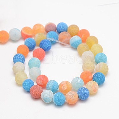 Natural Weathered Agate Beads Strands G-G589-10mm-11-1