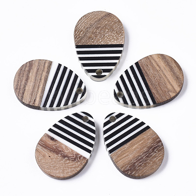 Resin & Walnut Wood Pendants RESI-T035-12-1