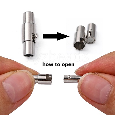 Brass Locking Tube Magnetic Clasps MC079-1