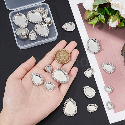 24Pcs 4 Style Brass Cabochon Connector Setting RB-PH0001-18P-1
