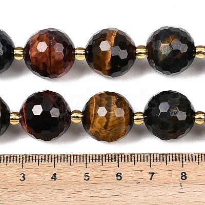 Three-Color Natural Tiger Eye Beads Strands G-C249-A29-16mm-1