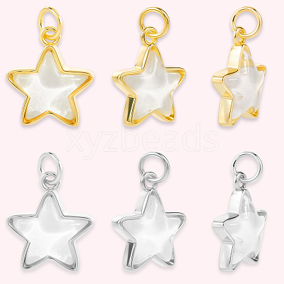 10Pcs 2 Colors Brass Charms KK-BBC0019-20B-1