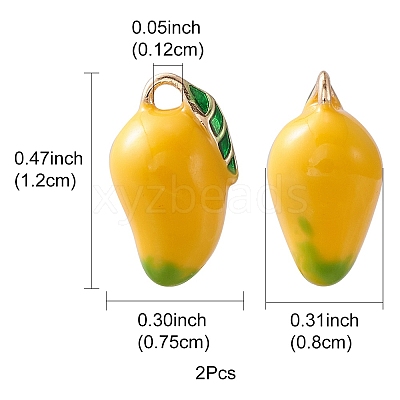 2Pcs Brass Enamel Charms KK-YW0001-89-1
