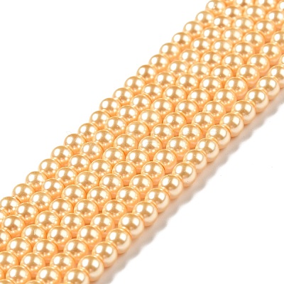 Eco-Friendly Dyed Glass Pearl Round Beads Strands HY-A002-4mm-RB072-1
