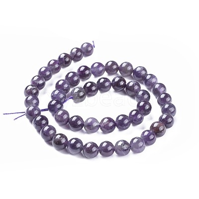 Natural Amethyst Round Bead Strands X-G-I168-08-8mm-1