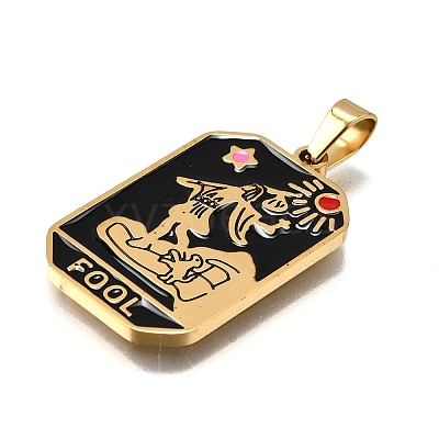 Tarot 304 Stainless Steel Enamel Pendants STAS-M119-09D-G-1