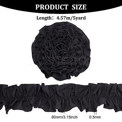 Polyester Ruffled Trimming DIY-WH0430-116A-1