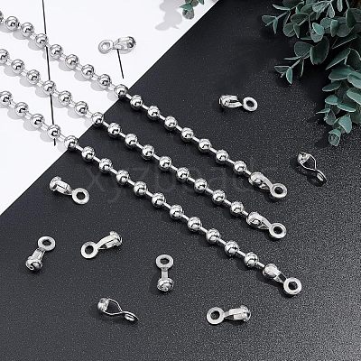 24Pcs 304 Stainless Steel Ball Chain Connectors STAS-NB0001-25-1