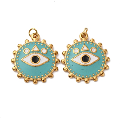304 Stainless Steel Enamel Pendants STAS-U061-35G-01-1