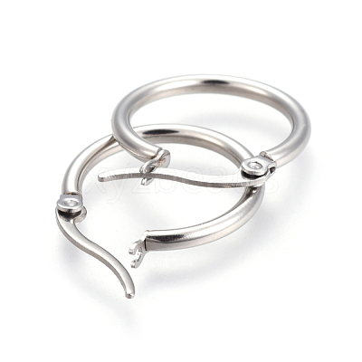 Tarnish Resistant 201 Stainless Steel Hoop Earrings EJEW-A052-19A-P-1