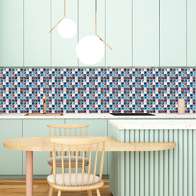 10 Sheets PVC Self Adhesive Mosaic Tile Stickers FIND-WH0145-99-1