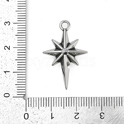 316 Surgical Stainless Steel Micro Pave Cubic Zirconia Pendants X-STAS-G349-01AS-02-1