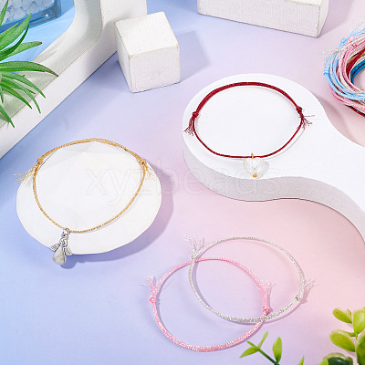 30Pcs 6 Colors Polyester Braided Cord Bracelet Making AJEW-TA00047-1