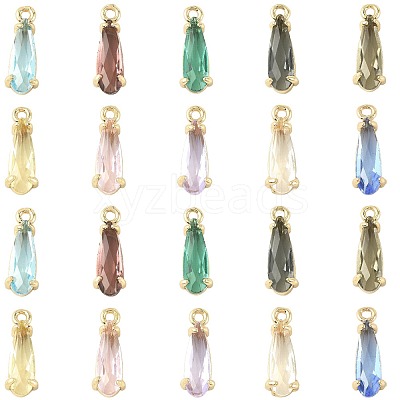 20Pcs 10 Colors Faceted Glass Charms GLAA-FS0002-64-1