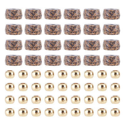 50Pcs Natural Picture Jasper Beads G-TAD0001-12-1