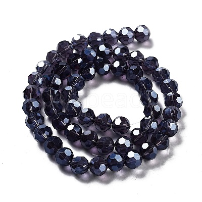Electroplate Transparent Glass Beads Strands EGLA-A035-T10mm-A15-1
