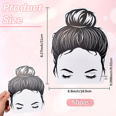 50Pcs Cute Girl Shaped Paper Display Cards CDIS-SP0001-34-1