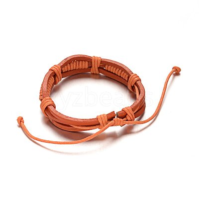 Adjustable Leather Cord Bracelets BJEW-M169-12B-1