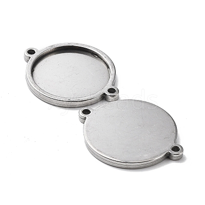 Non-Tarnish 201 Stainless Steel Cabochon Connector Settings STAS-E197-01P-1