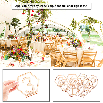 Wood Table Numbers Cards AJEW-PH0016-59-1