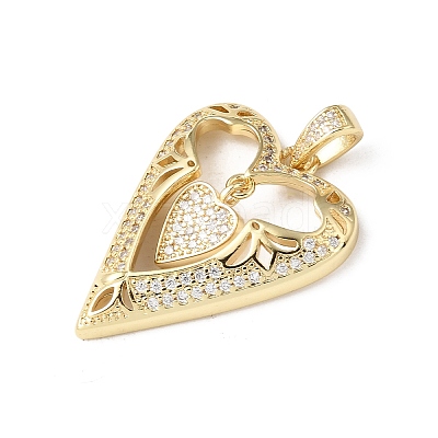 Valentine's Day Brass Micro Pave Clear Cubic Zirconia Pendants KK-E799-01C-G-1