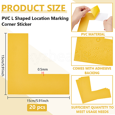 PVC L Shaped Location Marking Corner Sticker DIY-WH0504-919C-1