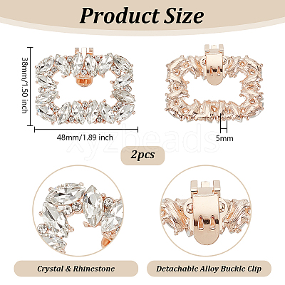 Alloy Crystal Rhinestone Shoe Buckle Clips FIND-WH0021-88KCG-1