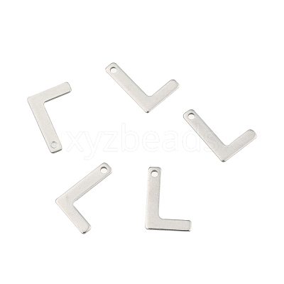 Tarnish Resistant 304 Stainless Steel Letter Charms X-STAS-O072-L-1