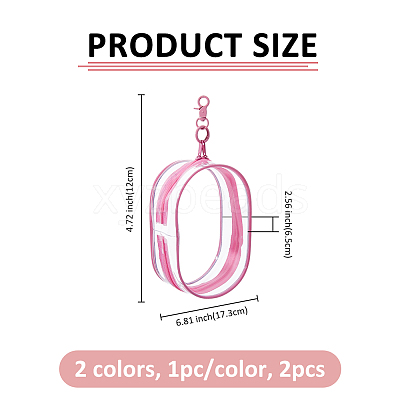 2Pcs 2 Colors Transparent Plastic Storage Zipper Bags ABAG-FH0001-16B-1