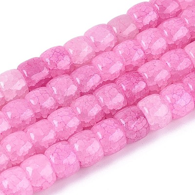 Baking Paint Crackle Glass Beads Strands DGLA-N019-02A-03-1