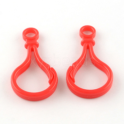 Opaque Solid Color Bulb Shaped Plastic Push Gate Snap Keychain Clasp Findings KY-R006-M-1