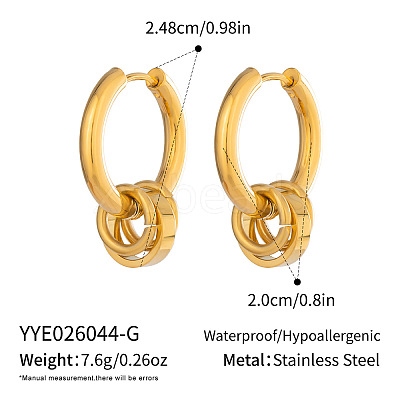 304 Stainless Steel Hoop Dangle Earrings for Women DP9089-1-1