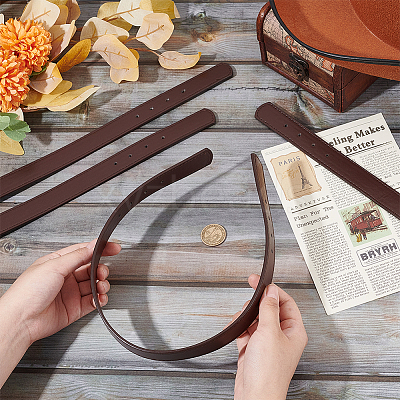 PU Leather Bag Strap Connector Handbag Chain Link Clasps Including Leather Strap D Ring Leather Craft Purse Hardware Supplies FIND-WH0291-35-1