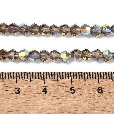 Electroplate Transparent Glass Beads Strands EGLA-K015-18L-1