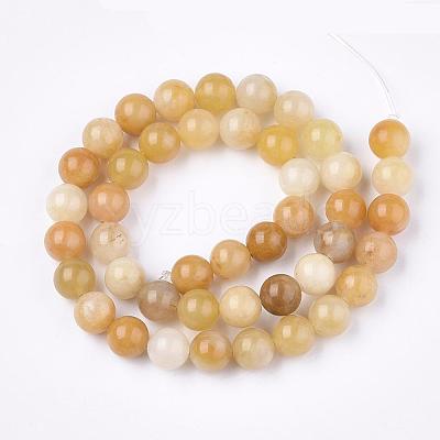 Natural Topaz Jade Beads Strands G-S259-45-6mm-1