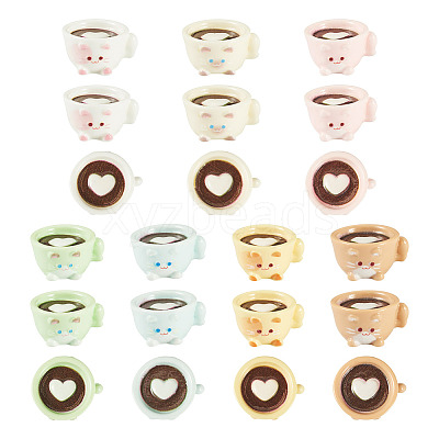 42Pcs 7 Colors Coffee Cup Resin Mini Model DJEW-TA0001-40-1