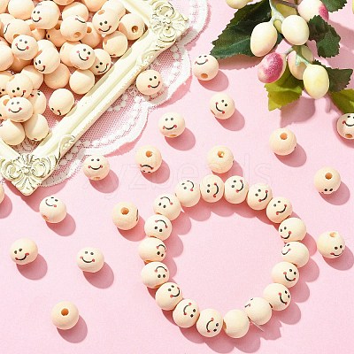 Printed Wood Beads WOOD-C001-02A-1