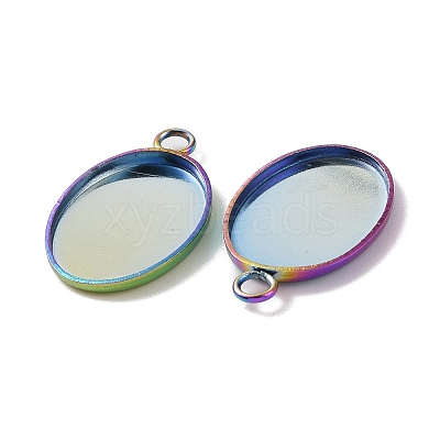 Ion Plating(IP) 304 Stainless Steel Pendant Cabochon Settings LS-X-STAS-H383-12M-1