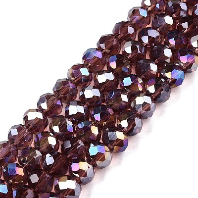 Electroplate Glass Beads Strands EGLA-A044-T6mm-B13-1