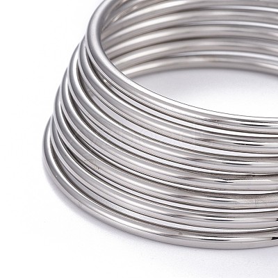 7Pcs 201 Stainless Steel Plain Bangle Sets for Women BJEW-L664-022A-P02-1