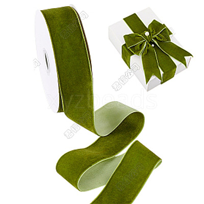 20 Yards Single Face Velvet Ribbons SRIB-WH0031-06A-1