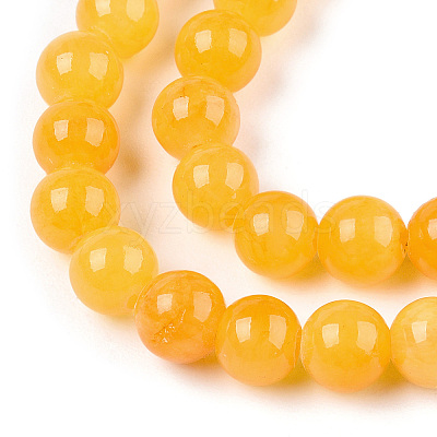 Natural Dyed Yellow Jade Gemstone Bead Strands G-R271-4mm-Y08-1