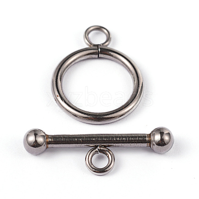 Non-Tarnish 304 Stainless Steel Ring Toggle Clasps X-STAS-L176-13P-1