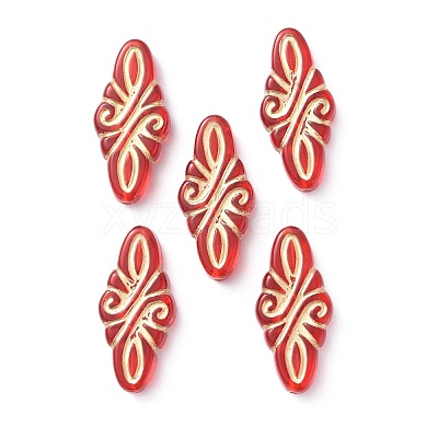 Plating Acrylic Beads X-OACR-P007-04-1