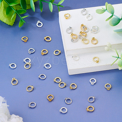 40Pcs 4 Colors Brass Ring Charm Connectors KK-TA0008-48-1