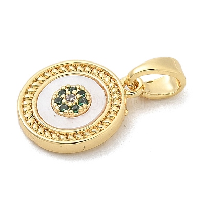 Brass Micro Pave Cubic Zirconia Pendents KK-M303-01G-02-1