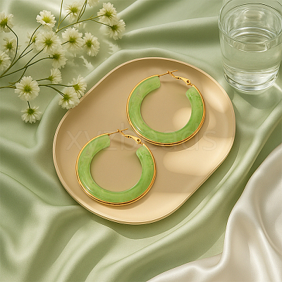 2Pairs 2 Colors Stainless Steel Fever Hoop Earrings EJEW-GO0001-11-1