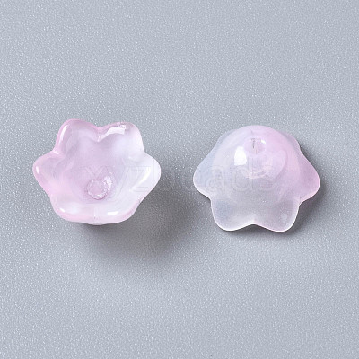 Transparent Two Tone Spray Painted Glass Beads GLAA-Q089-002B-008-1